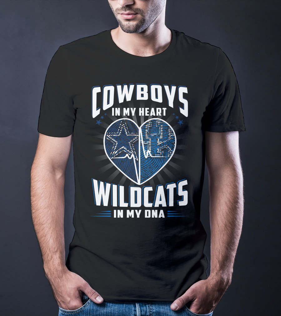 Cowboys In My Heart Wildcats In My Dna T-Shirt