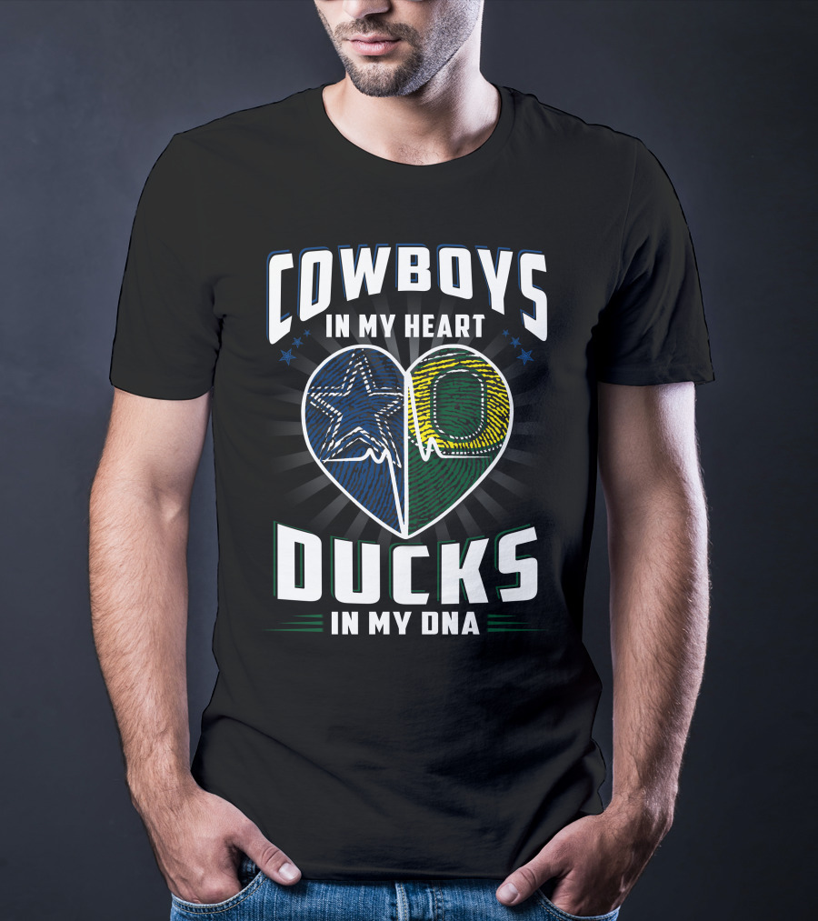 Cowboys IN My Heart Ducks IN My Dna T-Shirt