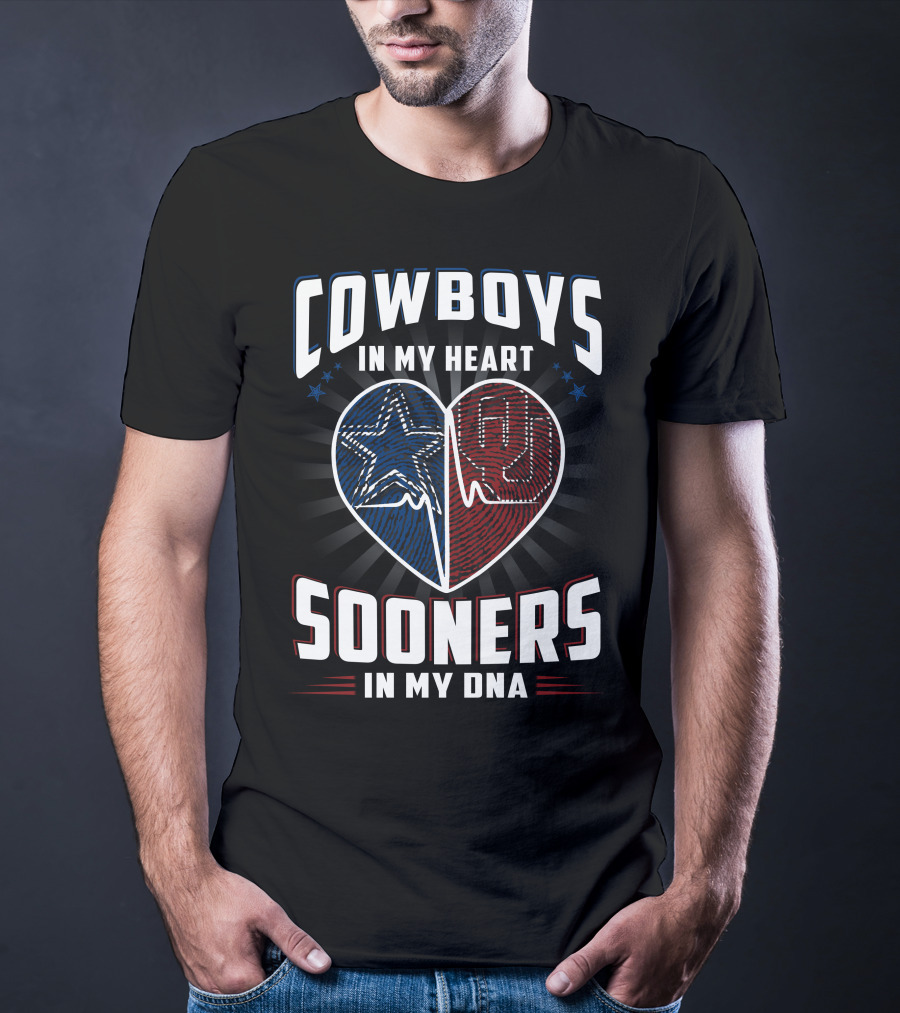 Cowboys In My Heart Sooners In My DNA T-Shirt