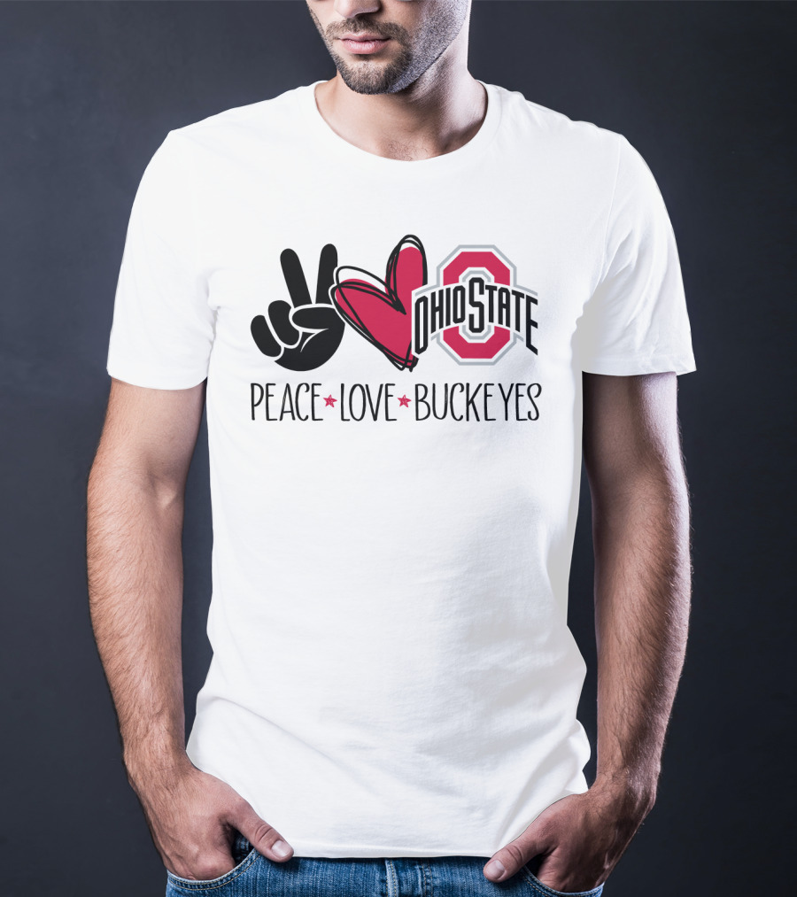 Ohio State Peace Love Buckeyes T-Shirt