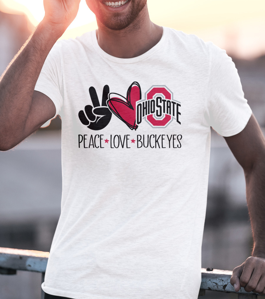 Ohio State Peace Love Buckeyes T-Shirt