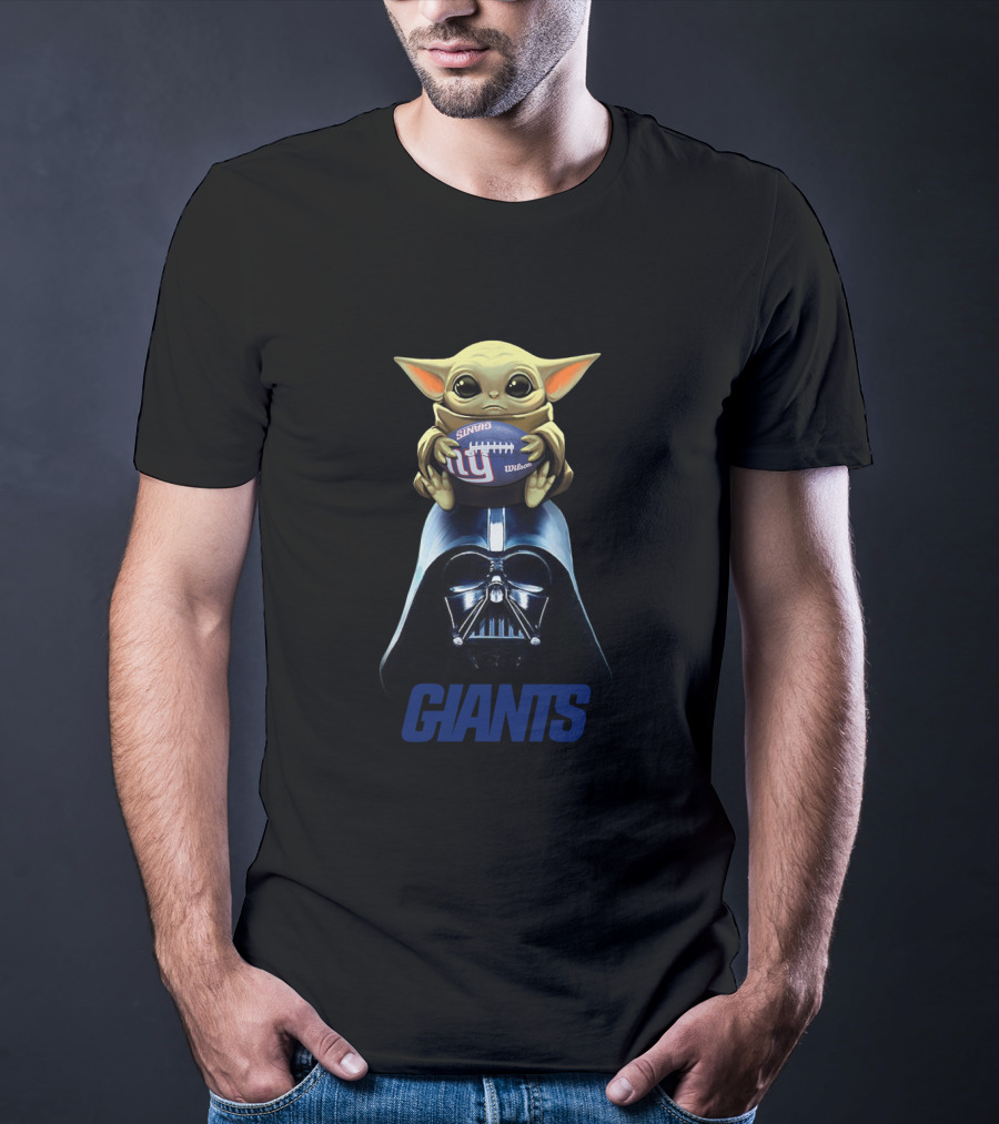 Baby Yoda Giants Football Darth Vader Crossover Nyg Nfl T-Shirt