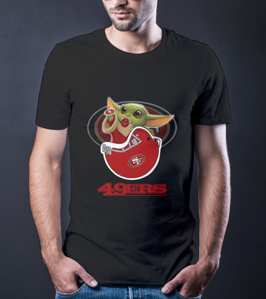 Sf49ers Yoda 49ers Helmet Baby Yoda Football T-Shirt