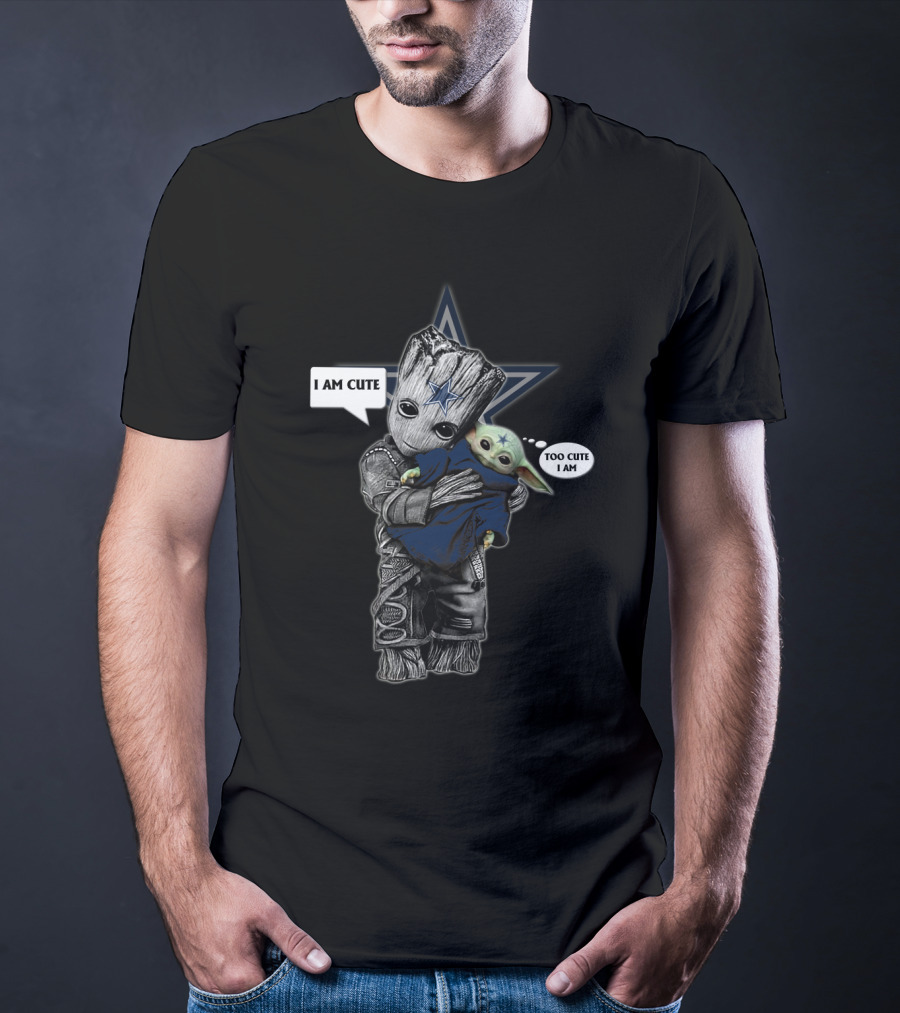 Groot And Baby Yoda Cute Overload With Dallas Cowboys Star T-Shirt