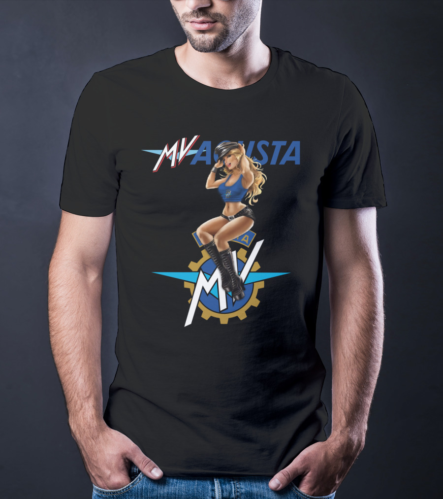 Mv Agusta Motorcycle Pin-Up Girl Graphic Dh T-Shirt