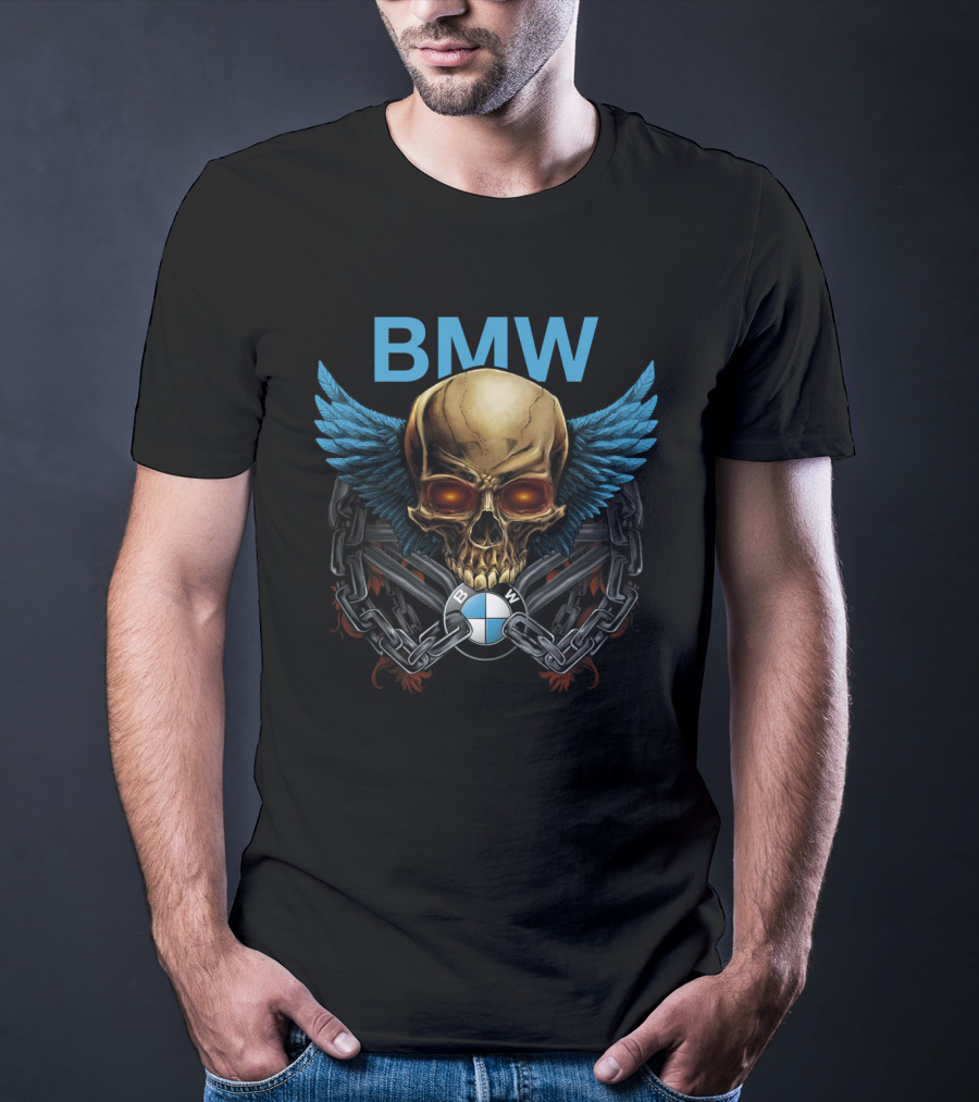 Bmw Winged Skull Chain T-Shirt