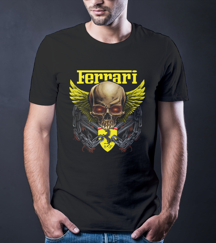Ferrari Dh 22 Skull Wings Chains Sf T-Shirt