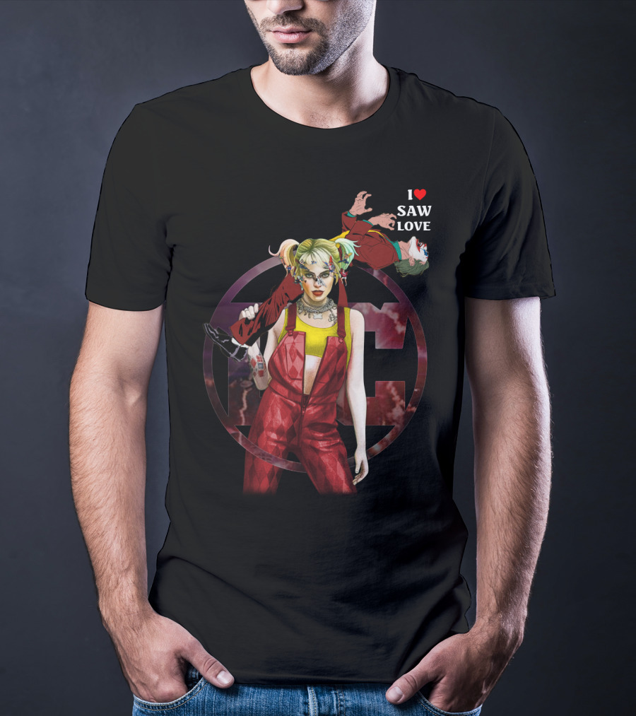 Harley Quinn Joker I Heart Saw Love T-Shirt