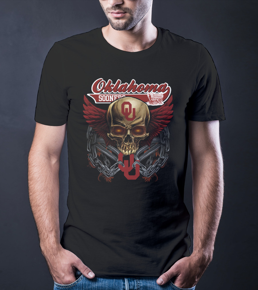 Oklahoma Sooners Skull Wings Ou Ncaa Os T-Shirt