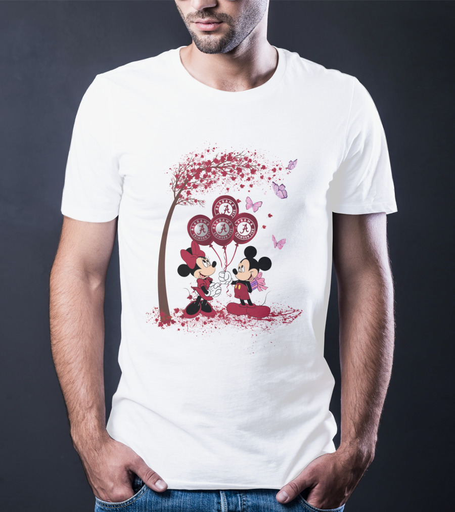 Ncaa Alabama Crimson Tide Minnie And Mickey Balloons T-Shirt