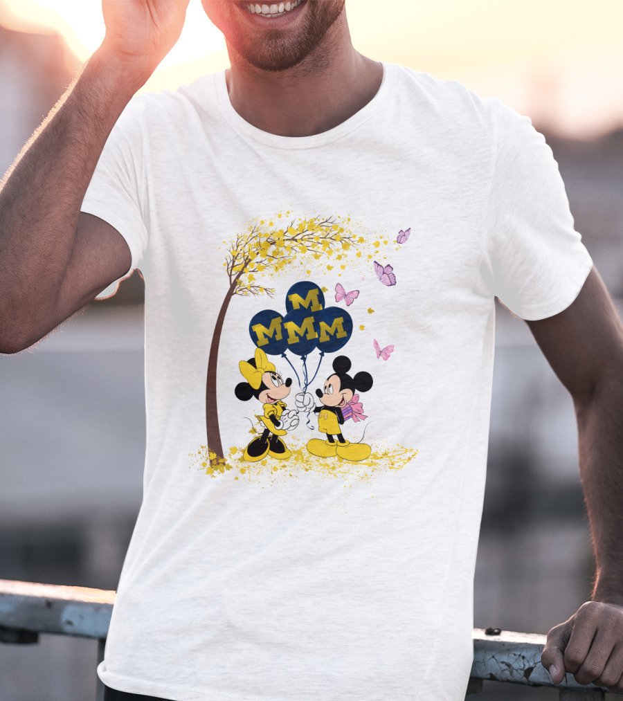 Ncaa Michigan Wolverines Minnie Mickey Balloons T-Shirt
