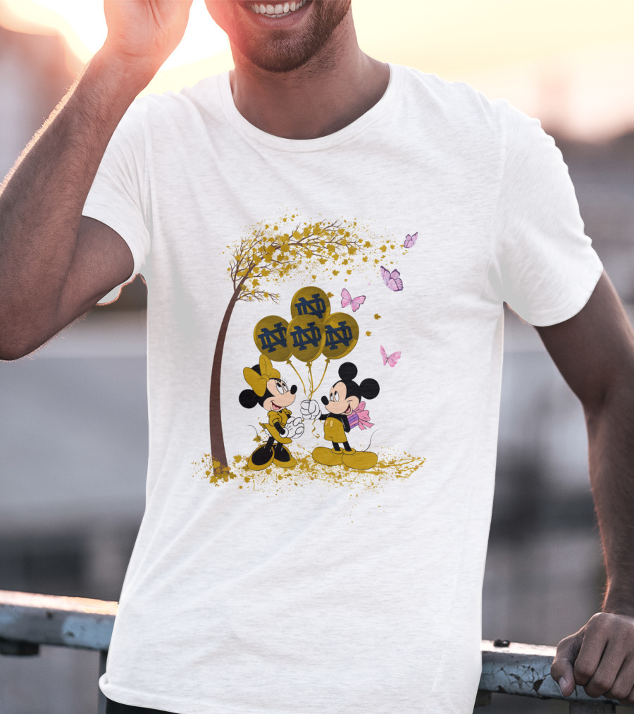 Ncaa Notre Dame Fighting Irish Minnie And Mickey Balloons T-Shirt