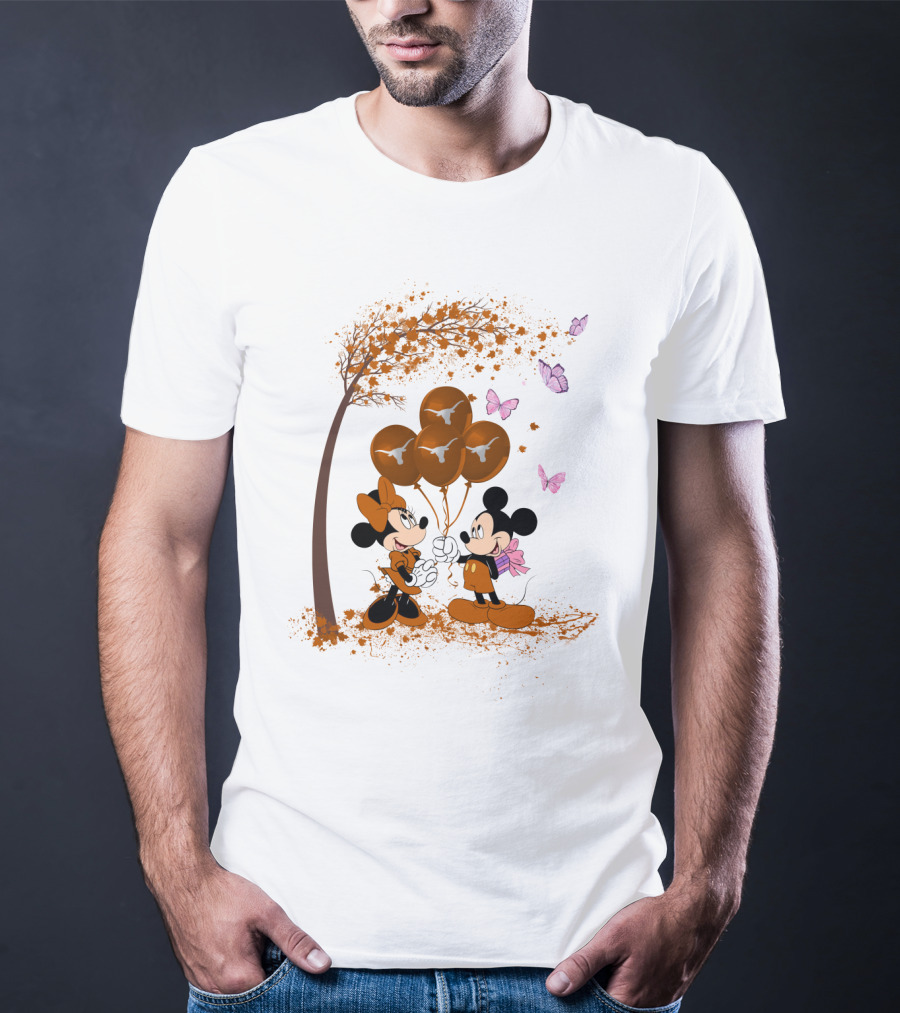 Ncaa Texas Longhorns Mickey Minnie Balloons T-Shirt
