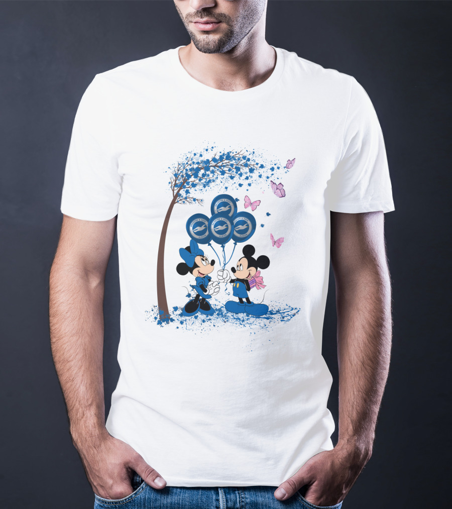 DH 29 Premier League Brighton And Hove Albion Mickey Minnie Balloons T-Shirt