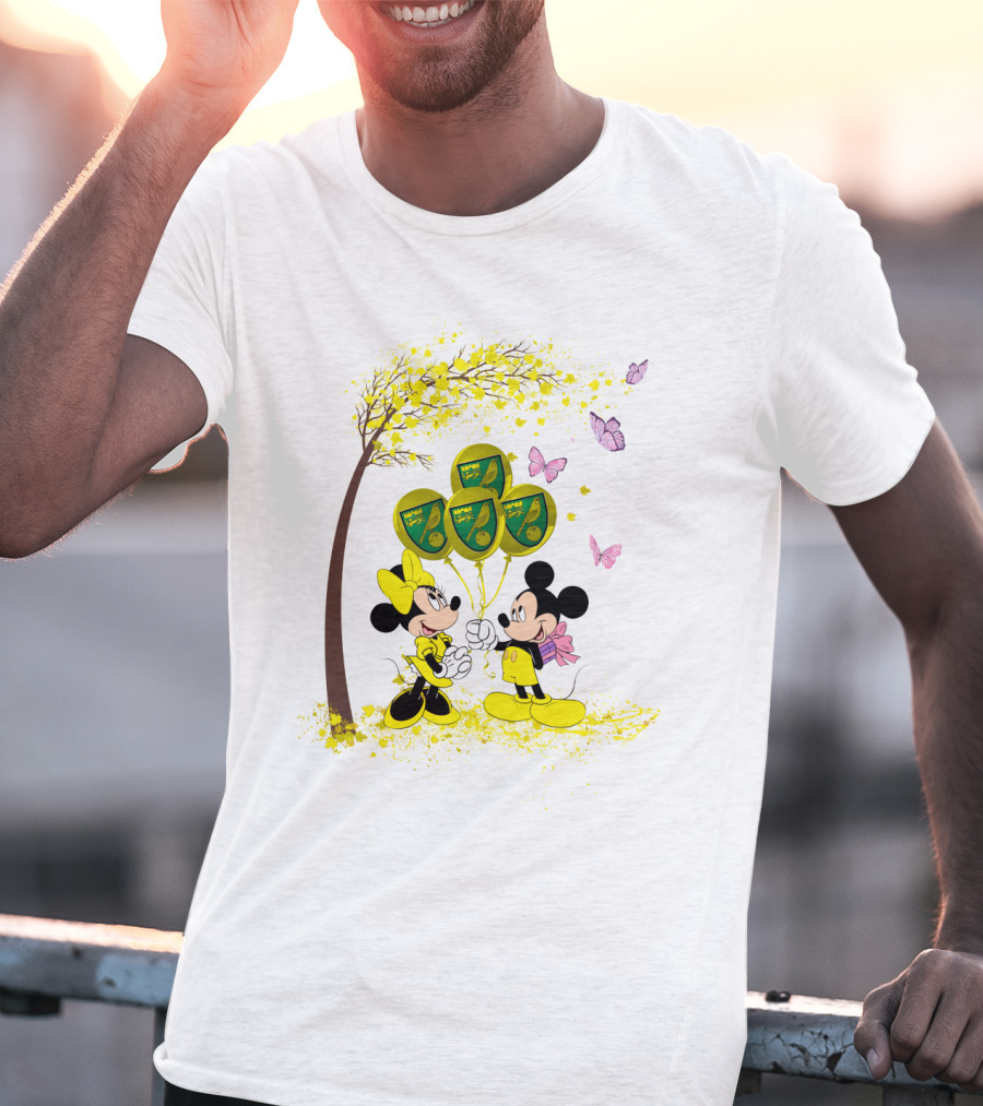 DH 29 Premier League Norwich City Mickey Minnie Balloons T-Shirt
