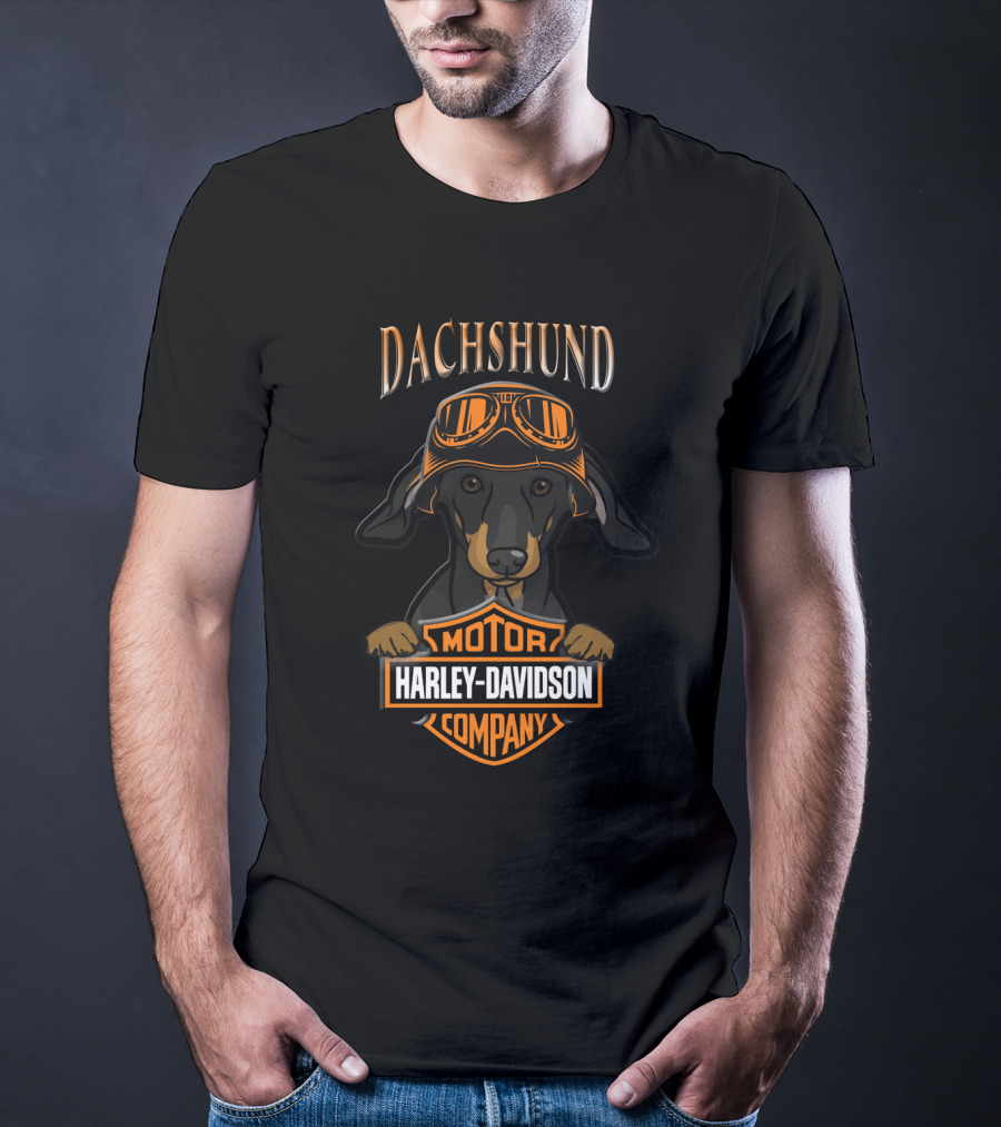 Dachshund Harley Davidson Motor Company Motorcycle Goggles T-Shirt