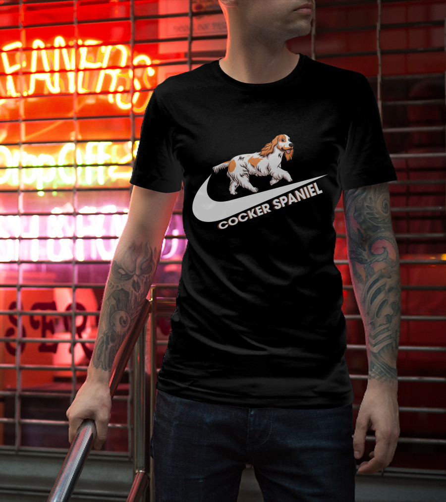 Cocker Spaniel Nike Swoosh Iconic Theme T-Shirt