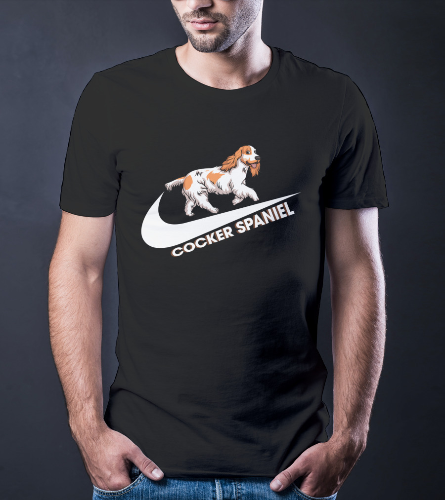 Cocker Spaniel Nike Swoosh Iconic Theme T-Shirt