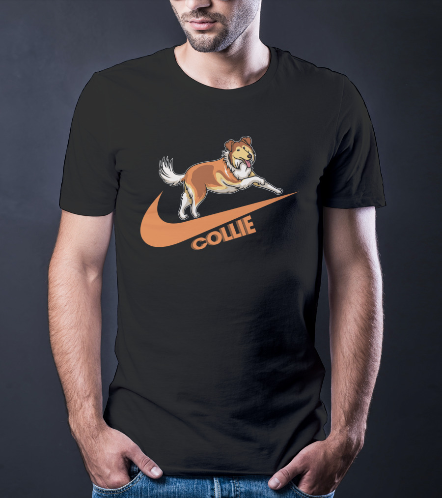 Collie Dh 36 Nike Jumping Dog Swoosh T-Shirt