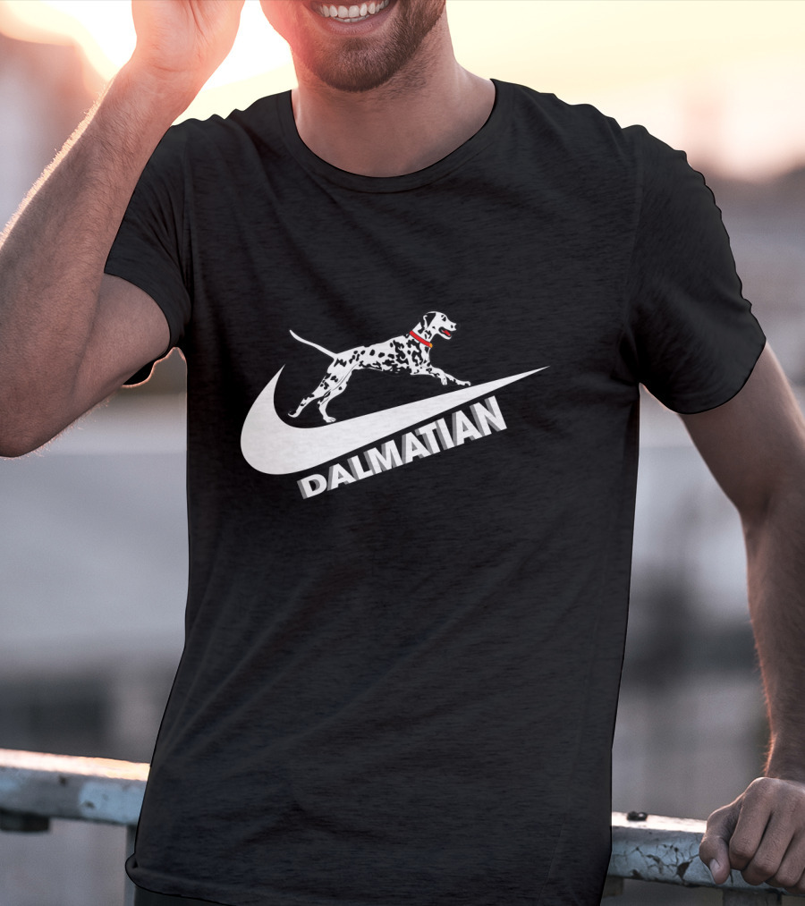 Dalmatian Nike Logo Dog Swoosh T-Shirt