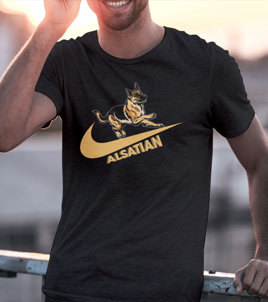 Alsatian German Shepherd Nike Style T-Shirt