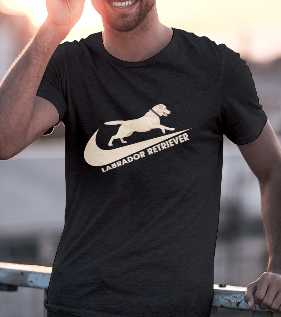 Labrador Retriever Nike Swoosh Dog Jumping T-Shirt