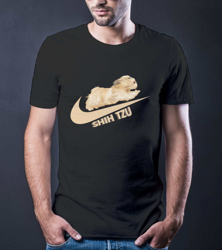 Shih Tzus Nike Swoosh Logo Dog Running T-Shirt