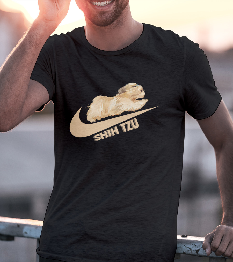 Shih Tzus Nike Swoosh Logo Dog Running T-Shirt