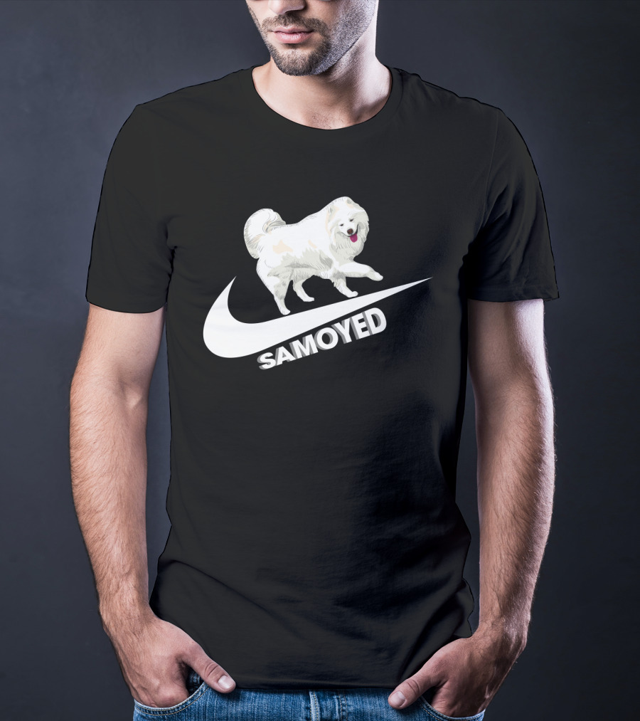 Samoyeds Nike Samoyed Dog On Swoosh T-Shirt