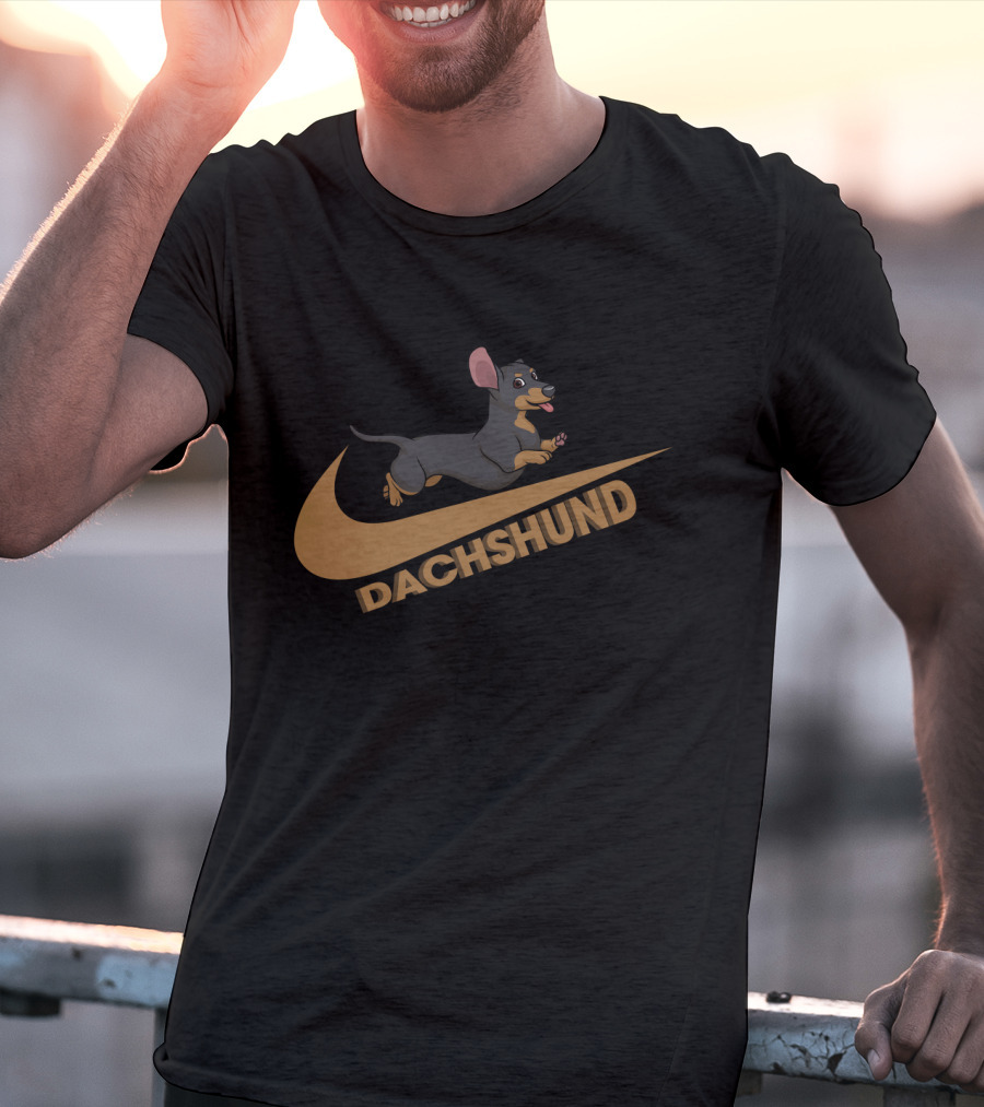 Dachshund Nike Swoosh Logo With Cartoon Dog Dvh T-Shirt