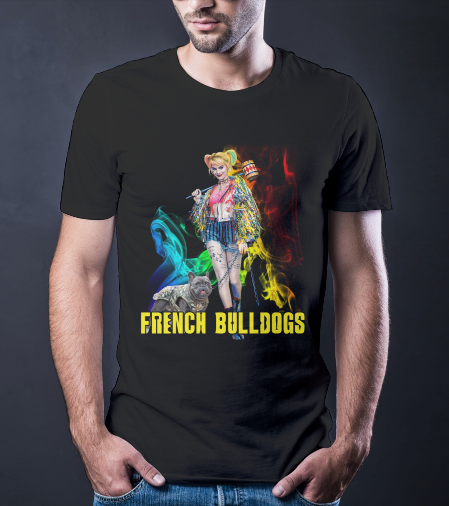 Harley Quinn Style French Bulldogs T-Shirt