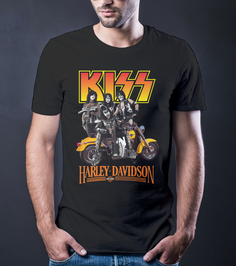 Kiss Harley Davidson Motorcycle Band Collaboration T-Shirt