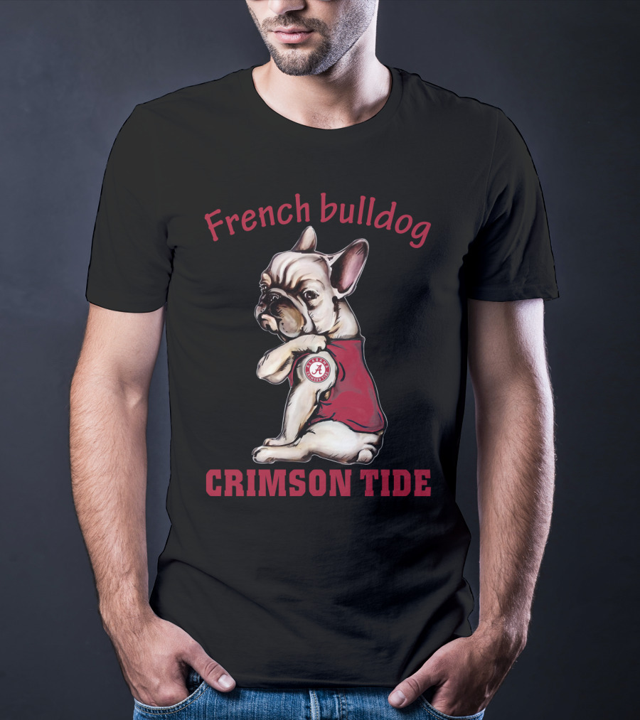 French Bulldog Crimson Tide Alabama T-Shirt