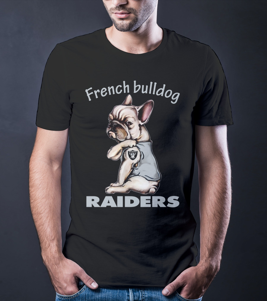 French Bulldog Raiders Nfl Team T-Shirt