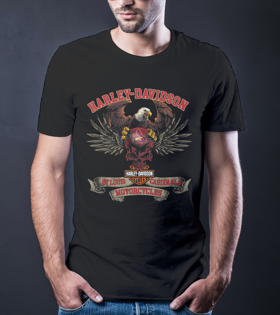 Harley Davidson St Louis Cardinals Motorcycles Cycles T-Shirt