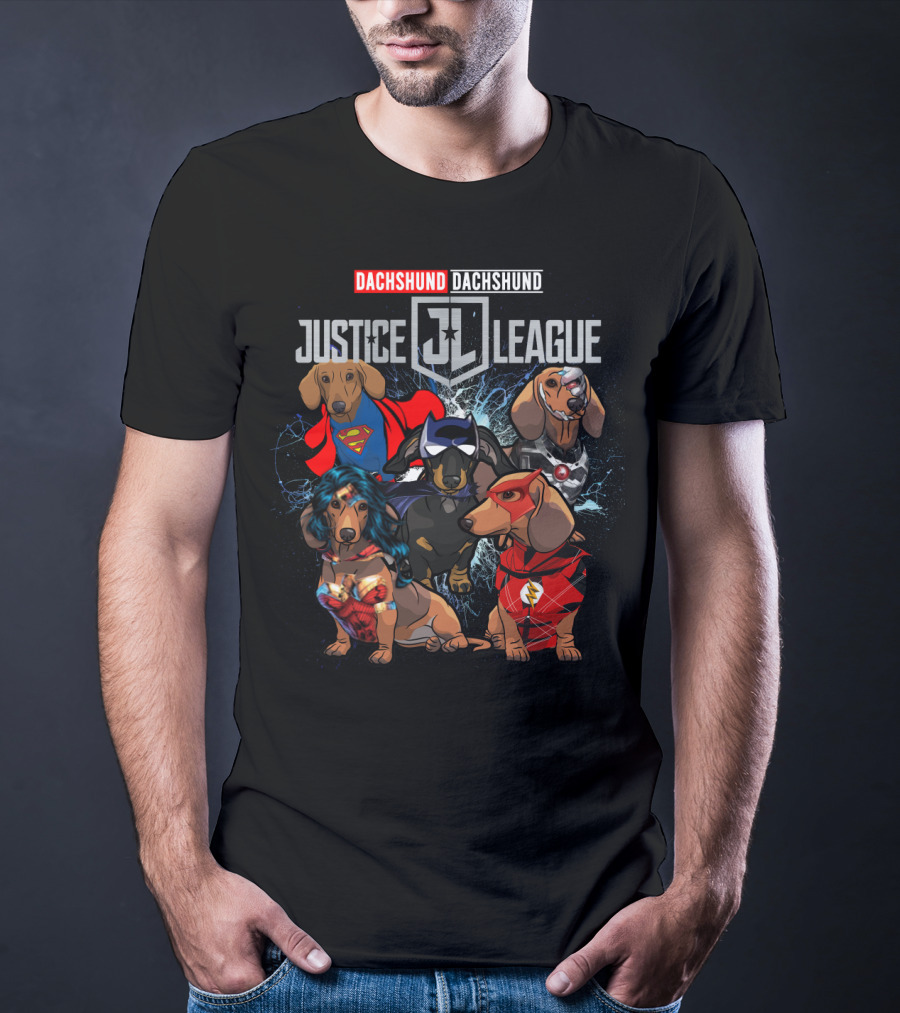 Dachshund Justice League Superheroes DH 55 T-Shirt