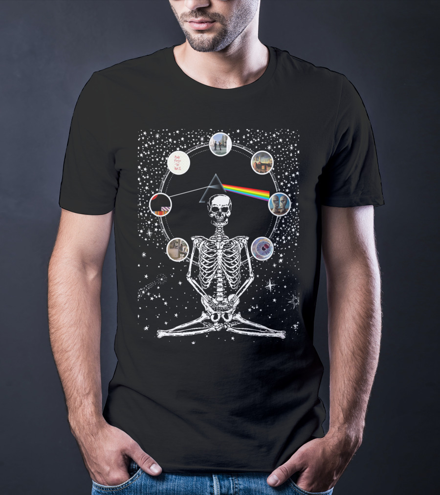 Pink Floyd Dark Side Of The Moon Skeleton Starry T-Shirt