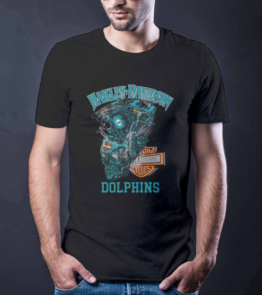 Harley Davidson Motorcycles Miami Dolphins T-Shirt