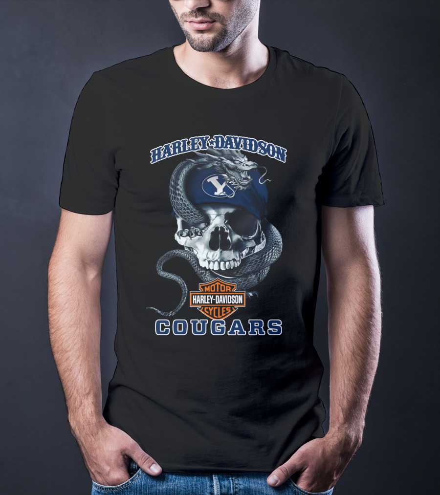 Harley Davidson Byu Cougars Motor Cycles T-Shirt