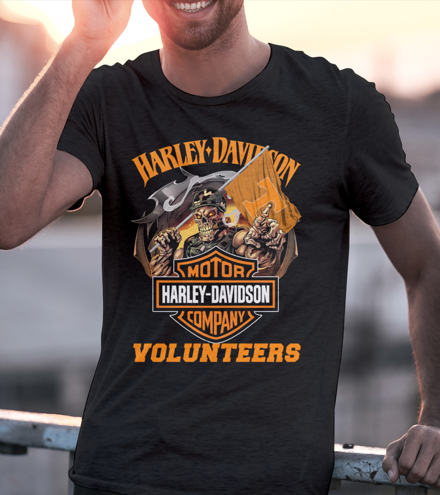 Harley Davidson Motor Company Tennessee Volunteers Skeleton T-Shirt