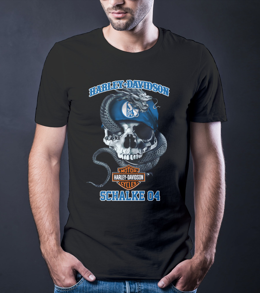 Harley Davidson Schalke 04 Skull And Snake T-Shirt