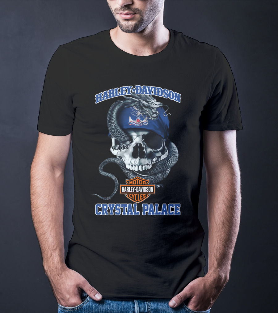 Harley Davidson Crystal Palace Motorcycles Skull Snake T-Shirt