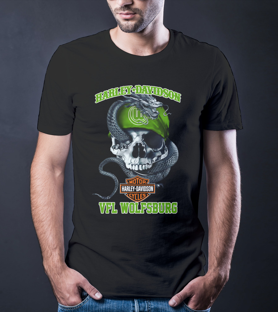 Harley Davidson Vfl Wolfsburg Skull And Snake T-Shirt