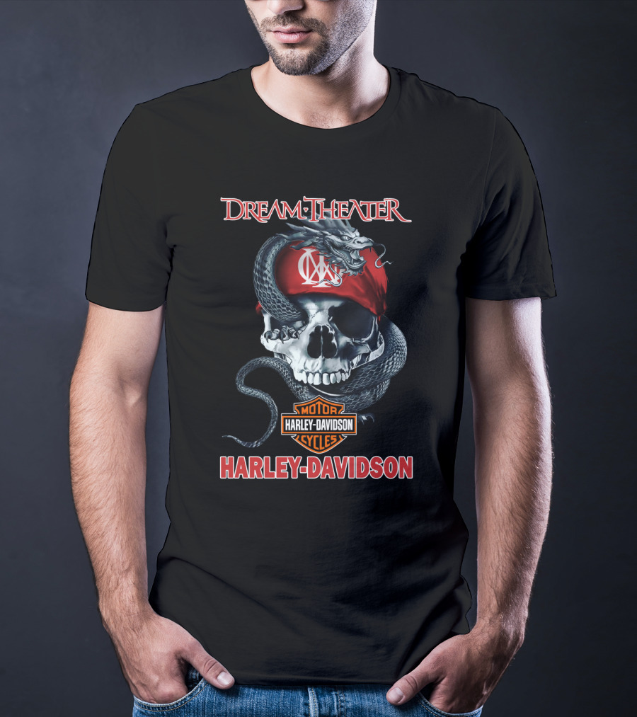 Dream Theater Harley Davidson Skull Snake T-Shirt