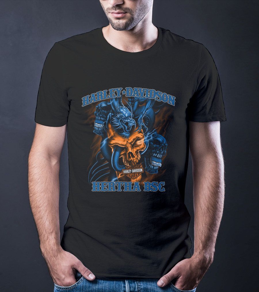 Harley Davidson Hertha Bsc Cycles Skull T-Shirt