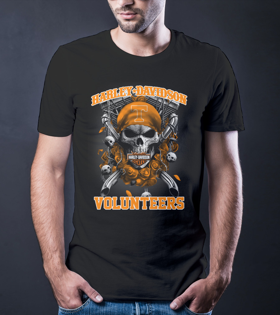 Harley Davidson Tennessee Volunteers Skull T T-Shirt