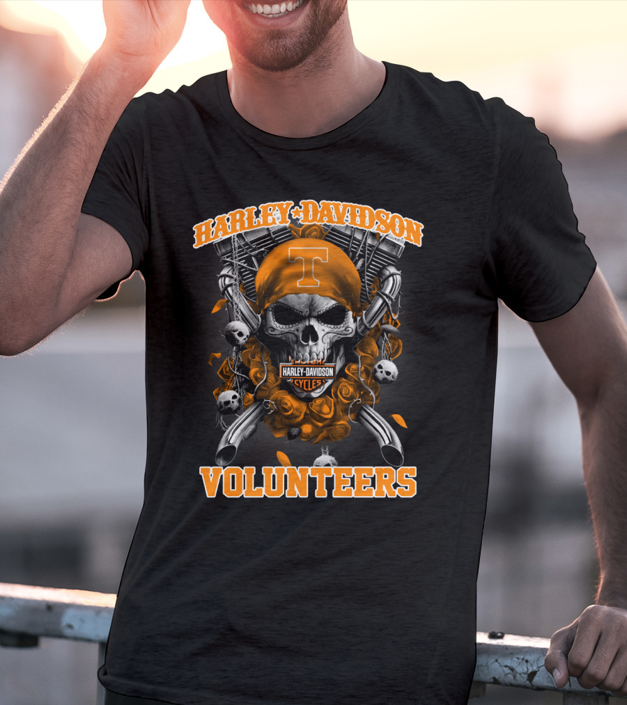 Harley Davidson Tennessee Volunteers Skull T T-Shirt