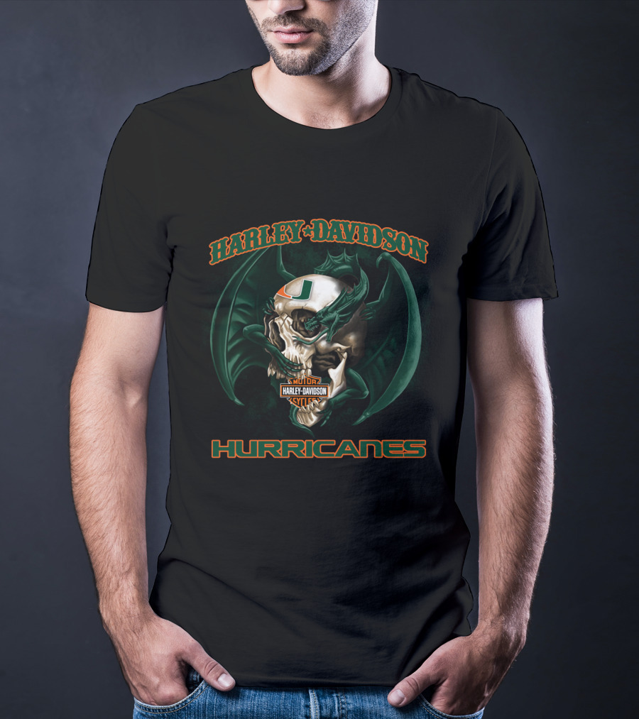 Harley Davidson Hurricanes Miami Skull T-Shirt