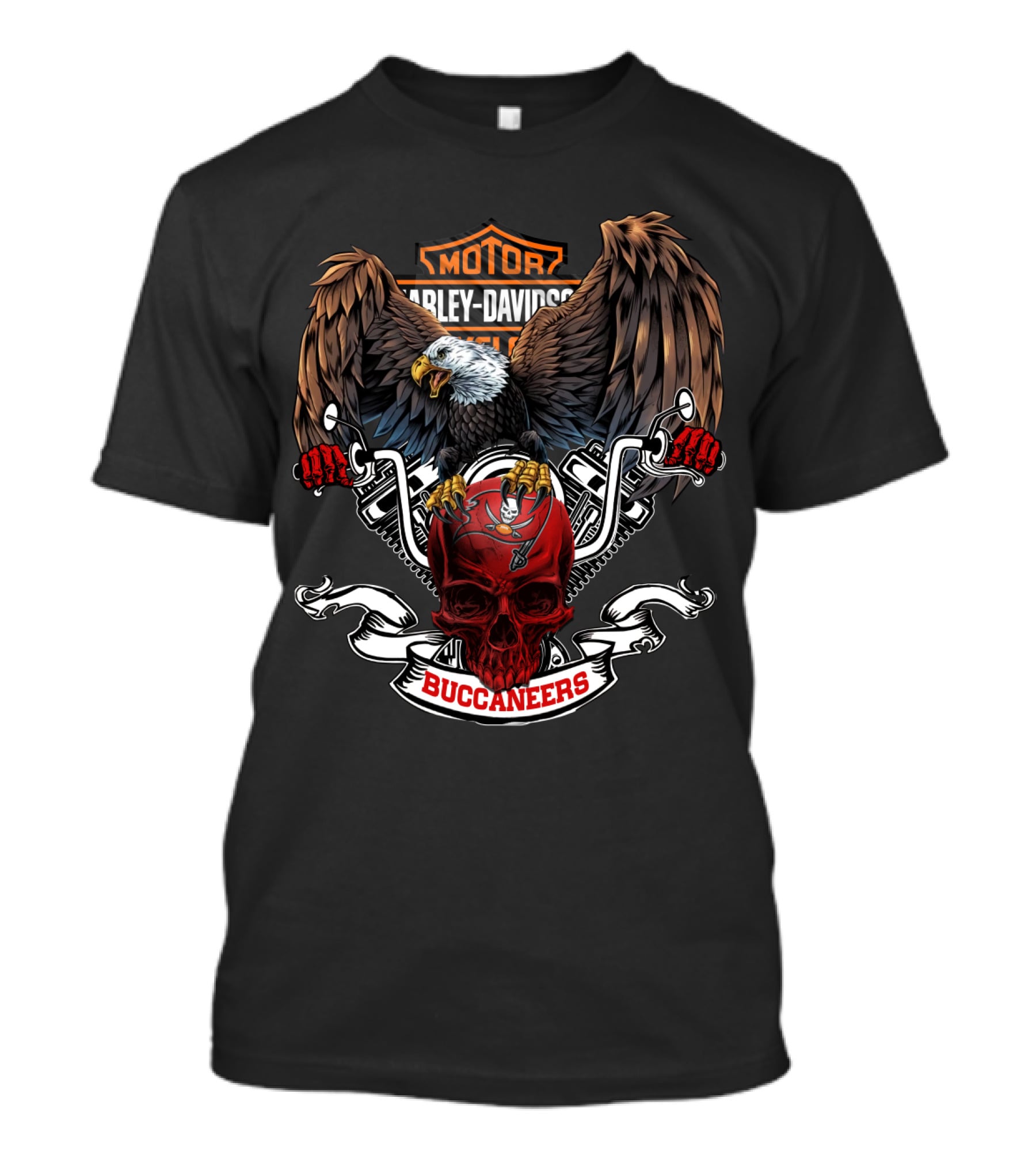 Harley Davidson Nfl Tampa Bay Buccaneers Skull Eagle T-Shirt