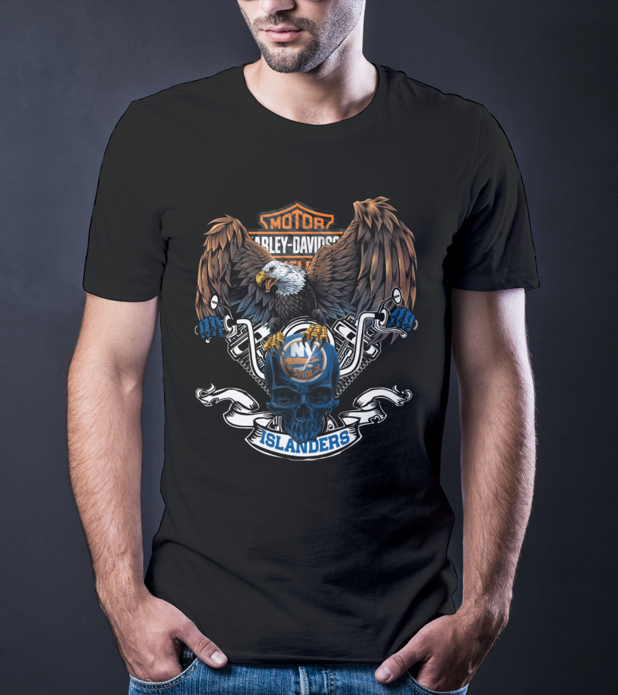 Harley Davidson Eagle Ny Islanders Nhl T-Shirt